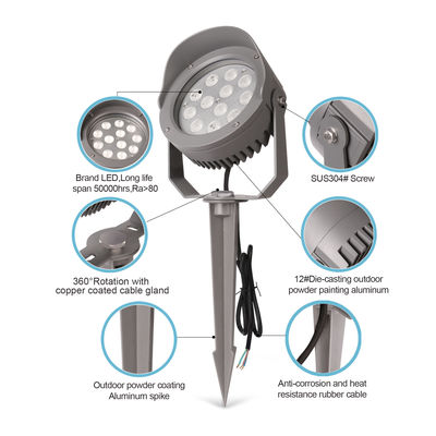 DMX512 다채로운 야외 LED 나무 빛 12W 24W 36W IP65 Rgb 스파이크 라이트