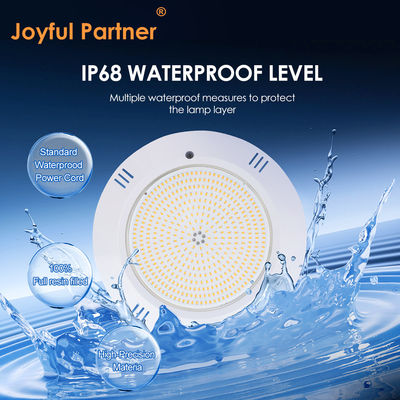 에포시 樹脂 채운 수중 수영장 라이트 벽에 장착 된 ABS 하우징 IP68 AC12V 18W Dia 260mm