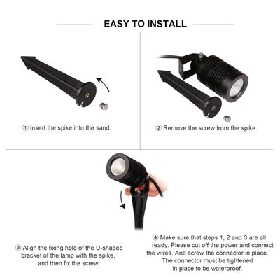 야외 경로 LED 정원 스팟 라이트 6W 잔디 정원 LED 스파이크 라이트