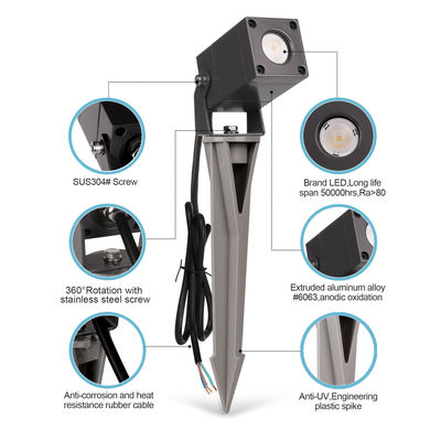 LED 정원 스팟 라이트 방수 IP65 알루미늄 야외 잔디 램프 CE 인증