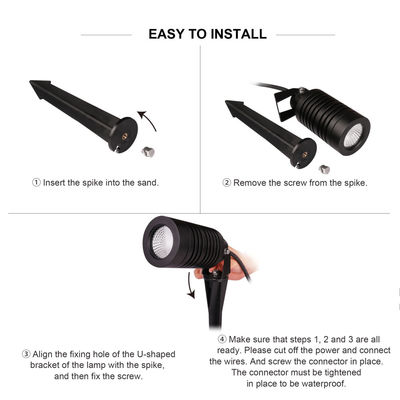 방수 LED 야외 풍경 스포트라이트 IP66 14W COB 정원 스파이크 라이트