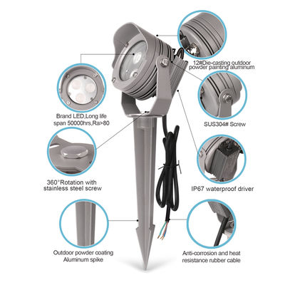 IP65 12V DC 디밍 장식 LED 스포트라이트 알루미늄 야외 풍경 램프