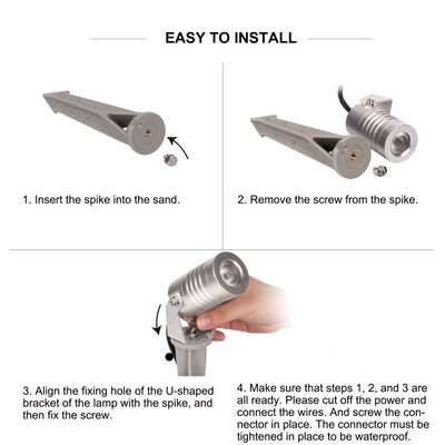 방수 IP65 알루미늄 LED 정원 스팟 라이트 따뜻한 흰색 야외 스파이크 조명