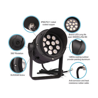 고 밝기 둥글 야외 RGB LED 스포트라이트 IP65 LED 풍경 나무
