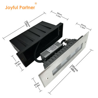 묻힌 수면 방지 지하 조명 DC24V 3X1W LED 단일 색상 CREE/OSRAM LED