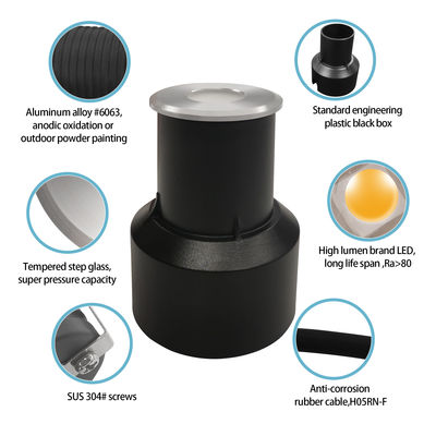 미니 데크 라이트 12V 24V 1W 2W LED 단색 DIA 38MM 정원 광장