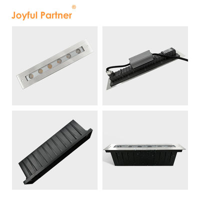 선형 LED 인그라운드 업 라이트 12W DMX512 스테인리스 스틸 앞 덮개 바닥