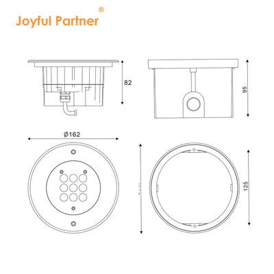 방수성 인그라운드 업라이트 알루미늄 가구 3500K 따뜻한 흰색 DIA162MM 2 년 보증