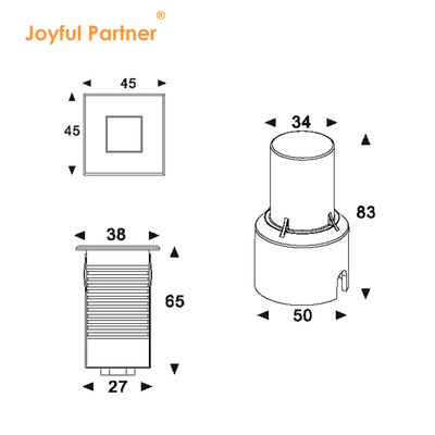 LED 지하 램프 스테인리스 스틸 1W 2W AC/DC 2700K-6000K DIA38MM