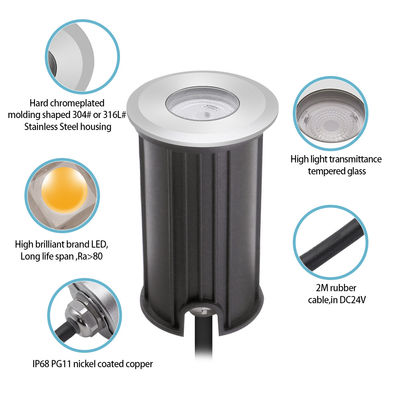 1W IP68 방수 수중 조명 316SS 12V 24V LED 수영장 조명 2700k - 6500k