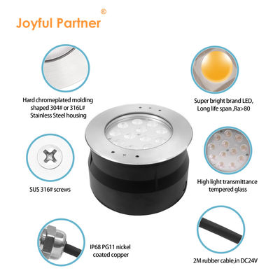 방수 RGB LED 수영장 조명 DMX512 제어 24V 흰색12W 24W RGB IP68