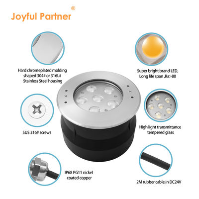 묻힌 수영장 수중 조명 IP68 DC24V RGB LED SPA 수영장 조명