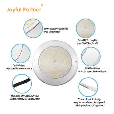 IP68 LED PAR56 수영장 조명 RGB 색상 변경 12VDC AC 35W DIA 280mm SMD2835 432개, 컬러 패키지 포함