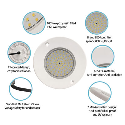 6W LED PAR56 수영장 조명 초 얇은 PC 재료 벽에 장착 수영장 조명