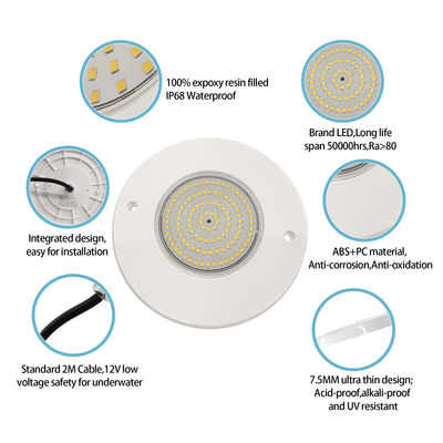 수중 LED 풀 조명 PAR56 AC12V 초슬림 H=7.5mm 10W 18W 25W 35W RF 리모컨