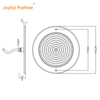 IP68 수영장 테이블 LED 조명 12V 230MM 표면 장착 수중 조명
