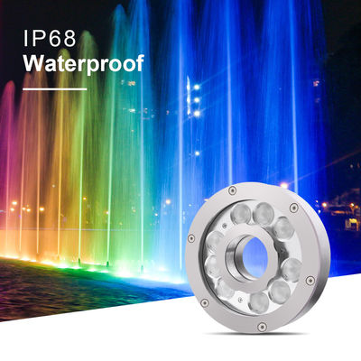 18W RGB LED 분수 수영장 조명 DMX 제어 방수 IP68 수중 조명