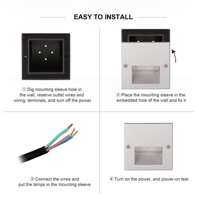 벽에 꽂힌 2W Osram SMD LED 단계 조명 IP65 현대 디자인 알루미늄 재료 복도