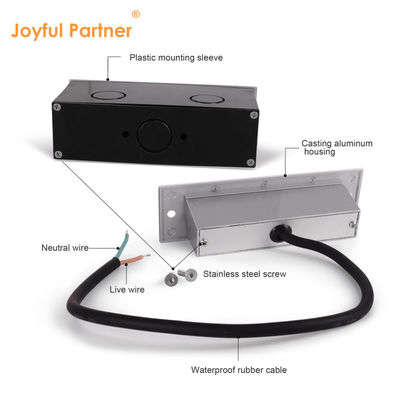 직사각형 220V 5W LED 벽 팩 라이트 IP65 3000K 야외 도보 조명