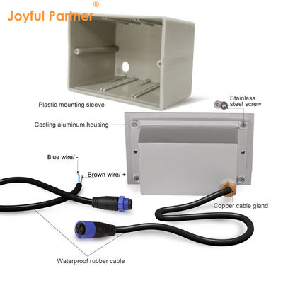 평면 IP65 LED 벽등 12V 24V 따뜻한 흰색 LED 계단 벽등