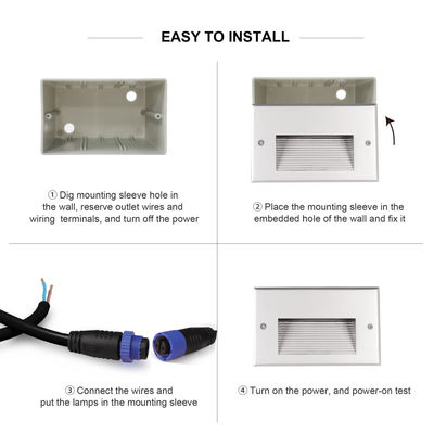 COB 8W 실외 LED 계단등 IP65 방수 프로젝트 설치