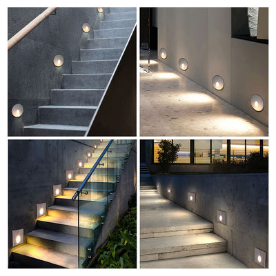 스마트 LED 벽 램프 IP65 알루미늄 시체 사각형 모양 DC 24v 1w 2w 3w LED 계단 조명