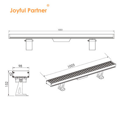 상용 직사각형 LED 선형 다운라이트 108W 1000MM 정면 벽 세척기 빛