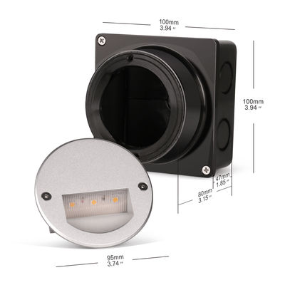 알루미늄 야외 LED 계단등 IP65 둥근 덮개 정면 장갑 벽 계단