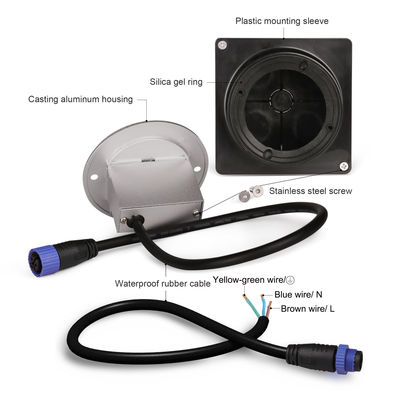 알루미늄 야외 LED 계단등 IP65 둥근 덮개 정면 장갑 벽 계단