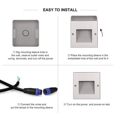 정면 알루미늄 LED 틈새 벽등 IP65 측면 계단 LED 계단 계단등