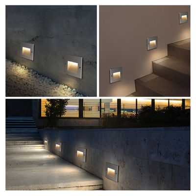 AC100~240V 계단 조명 LED 6W COB 매립형 IP65 120*120mm 복도용 LED 벽 코너 조명