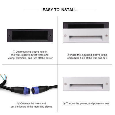 직사각형 묻힌 LED 벽 팩 조명 220VAC 5W 따뜻한 흰색 LED 보행선 조명