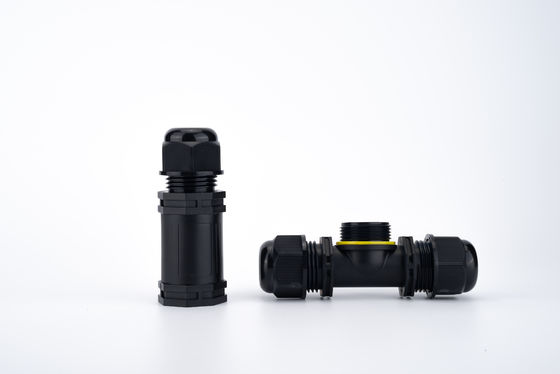IP68 T형 방수 커넥터 3채널 3극 케이블 커넥터 외관