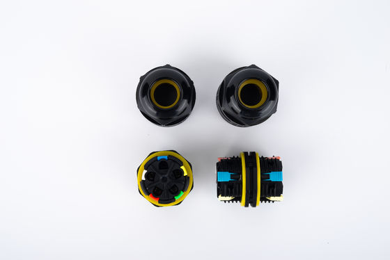 전선 케이블 커넥터 32A 250VAC IP68 방수 2구 커넥터 6-12mm DIA