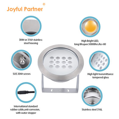 LED 수중 스팟 라이트 IP68 다채로운 RGBW 12V 24V 저전압 물 기능