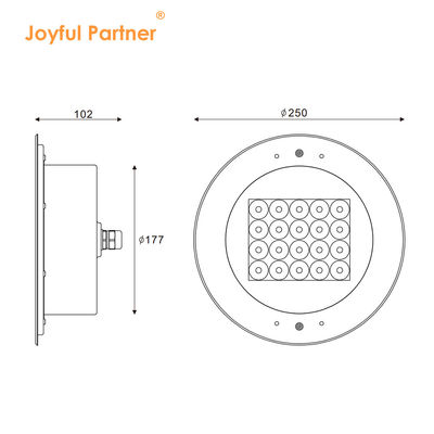 수영장 잠수광 20W IP68 316 스테인리스 스틸 DMX 제어
