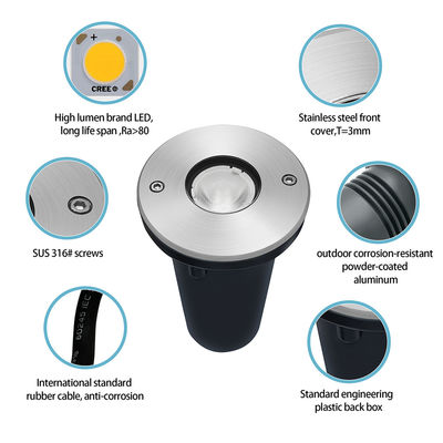 LED 인그라운드 장사 램프 IP67 1W 3W DIA67MM DC24V 바닥 웅덩이 방수