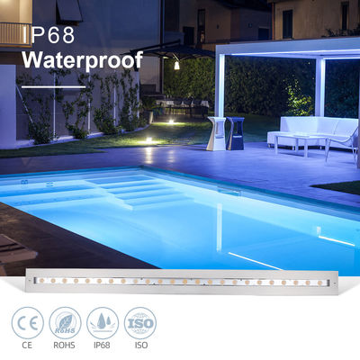 수중 선형 수영장 램프 IP68 48W RGB 스테인리스 스틸 316