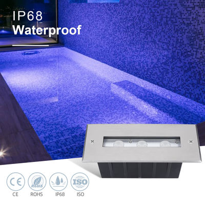 IP68 수영장 조명 3W 6W RGB 단일 색상 수중 선형 벽 세척기 플라스틱 장착 수면으로 된 조명