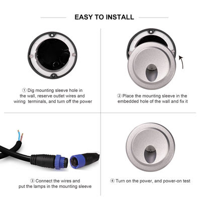 1W 알루미늄 주택 야외 벽 LED 조명 복도 LED 계단 계단 조명 IP65 방수