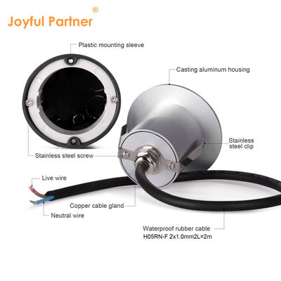 12VDC / 24VDC 현대 가스팅 알루미늄 하우징 둥근 모양 IP65 정원 외관 벽등