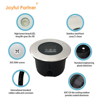 야외 LED 데크 조명 IP67 정원 경로용 디푸스 온화 유리 DC24V 완전 사용자 정의