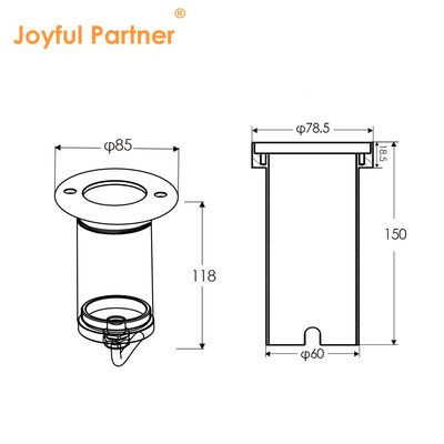COB LED 지상 조명 6W IP67 먼지 방지 알루미늄 몸집 수축 된 DIA85MM 야외 마당용