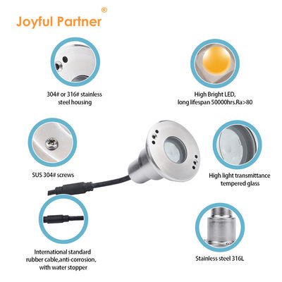 LED 미니 1W 12V DC 8° 좁은 빔 각 IP68 방수 뚫린 표시 표시기 야외 풍경 조명