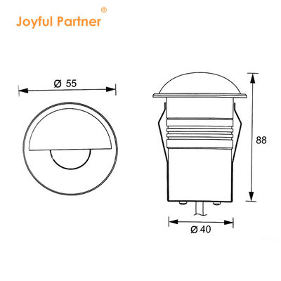 매립형 LED 지하등 IP67 LED 12V-24VDC 저전압 1W 3W 지면 매립형, 프로스트 유리