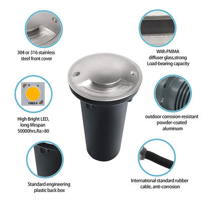 하나 두 네 가지 방법 쉽게 조립 220V 방수 CREE COB LED IP67 LED 미니 정원 지하 조명