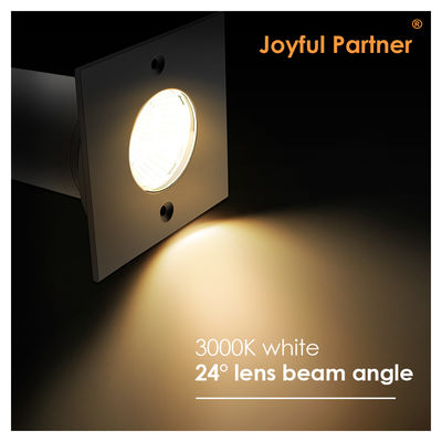 지하에 묻힌 LED 조명 6W COB LED 85*85MM 검은 알루미늄 하우징 사각형 모양