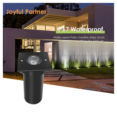 6W COB LED 85mm*85mm 검은 알루미늄 하우징 사각형 모양 야외 patio 정원을위한 지하 묻힌 LED 조명