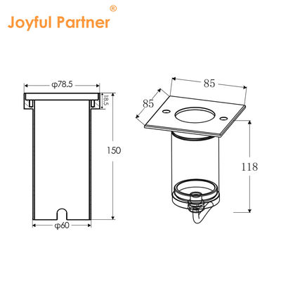 COB LED 6W 12V / 24V 인그라운드 라이트 반등 IP67 방수 야외 사각형 / 둥근 알루미늄 가구