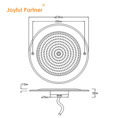 LED 수영장 라이트 울트라 얇은 樹脂 채운 DIA230mm AC/DC 12v PC 투명 커버 지원 사용자 정의
